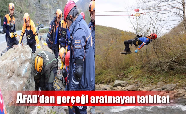 AFAD'dan Trabzon'da heyelan ve sel tatbikatı AFAD'dan Trabzon'da heyelan ve sel tatbikatı