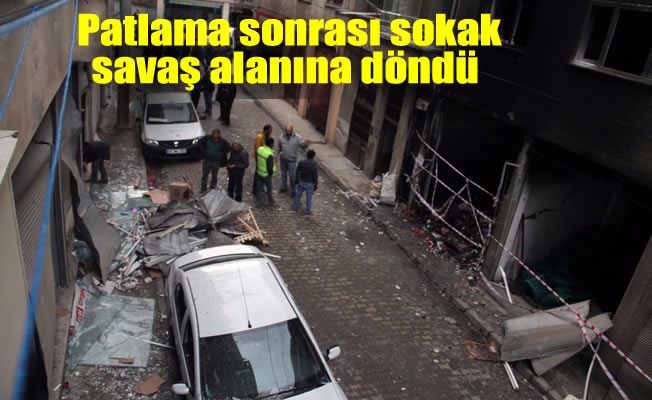 Giresun'da yangının neden olduğu patlama sokağı savaş alanına çevirdi Giresun'da yangının neden olduğu patlama sokağı savaş alanına çevirdi