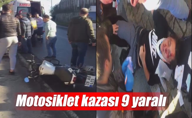 İdmandan çıkan kız öğrencilere motosiklet çarptı: 9 yaralı İdmandan çıkan kız öğrencilere motosiklet çarptı: 9 yaralı