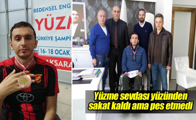 Yüzme sevdası yüzünden sakat kaldı ama pes etmedi Yüzme sevdası yüzünden sakat kaldı ama pes etmedi