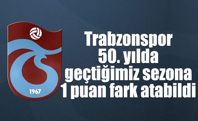 Trabzonspor 50. yılda geçtiğimiz sezona 1 puan fark atabildi