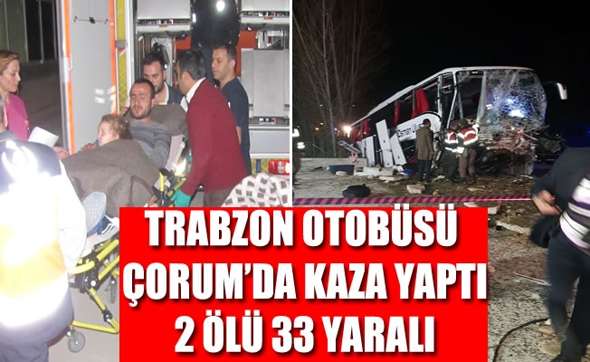Trabzon otobüsü kaza yaptı