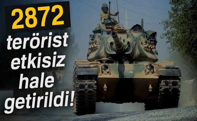 TSK: 2872 terörist etkisiz hale getirildi TSK: 2872 terörist etkisiz hale getirildi