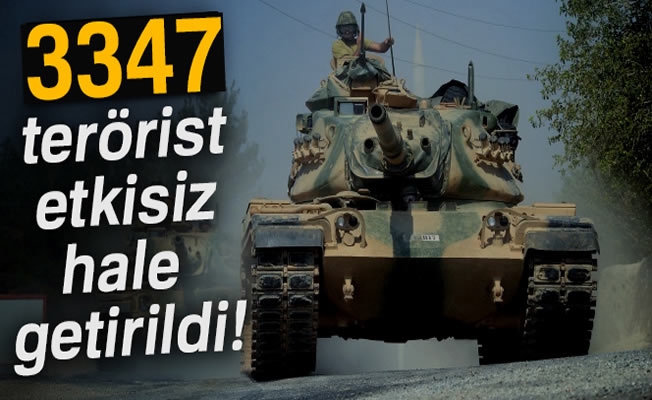 TSK: '3347 terörist etkisiz hale getirildi'