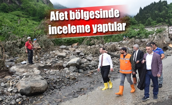 Afet bölgesinde inceleme yaptılar Afet bölgesinde inceleme yaptılar