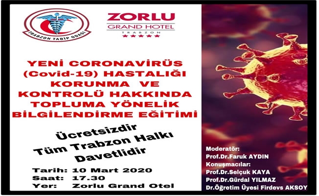 Coronavirüs bilgilendirme paneli