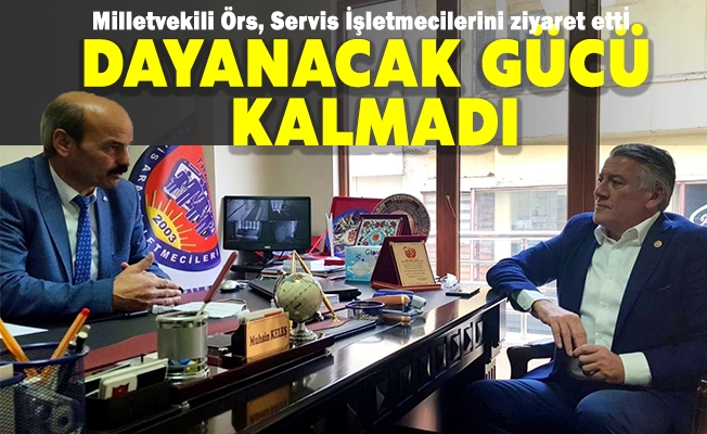 İYİ Parti Trabzon Milletvekili Dr. Hüseyin Örs, Trabzon Servis Aracı İşletmecileri Esnaf Odası'nı ziyaret etti, "Servis şoförü esnafımızın dayanacak gücü kalmadı." dedi.