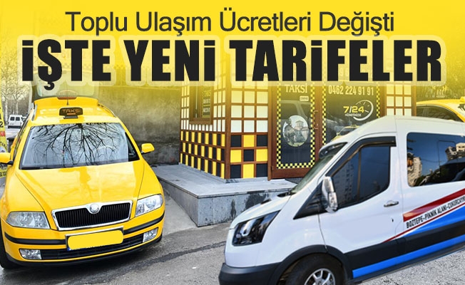 Trabzon’da Toplu Ulaşım Ücretleri Değişti