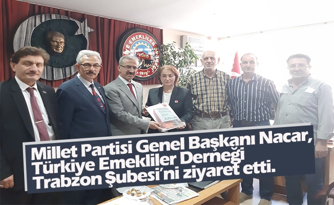 Millet Partisi Genel Başkanı Cuma Nacar, Türkiye Emekliler Derneği (TÜED) Trabzon Şubesi’ni ziyaret etti.