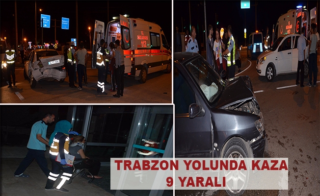 Trabzon yolunda kaza 9 yaralı