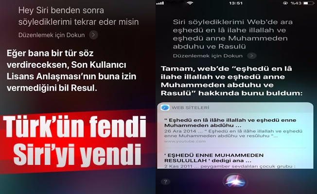 Türk'ün fendi Siri'yi yendi
