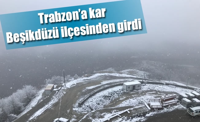 Trabzon'a kar Beşikdüzü ilçesinden girdi