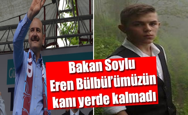 Bakan Soylu: Eren Bülbül'ün kanı yerde kalmadı