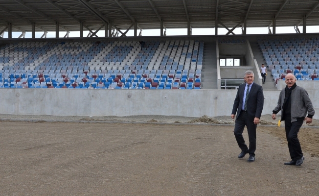 Başkan Sarıalioğlu Yeni Stadyum İnşaatını İnceledi