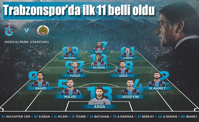 Trabzonspor'da ilk 11 belli oldu