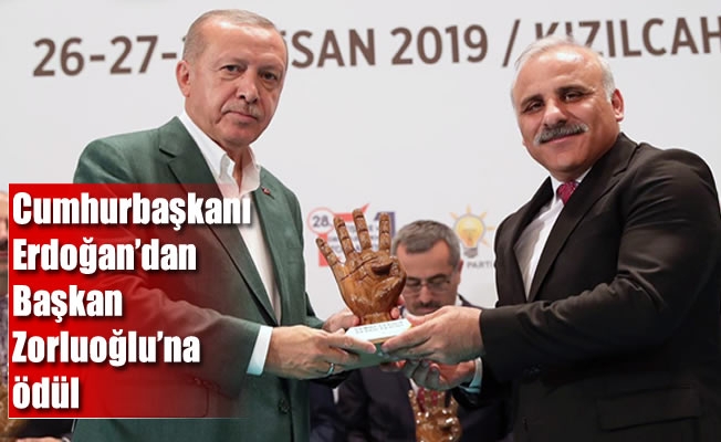Cumhurbaşkanı Erdoğan'dan Başkan Zorluoğlu'na ödül