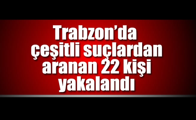 Trabzon'da 22 kişi yakalandı
