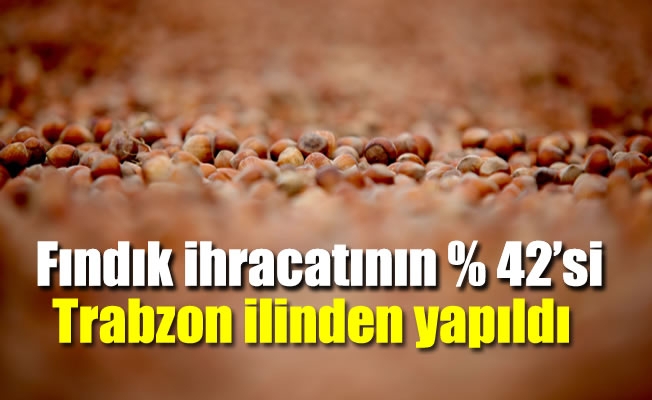 Fındık ihracatının % 42'si Trabzon ilinden yapıldı