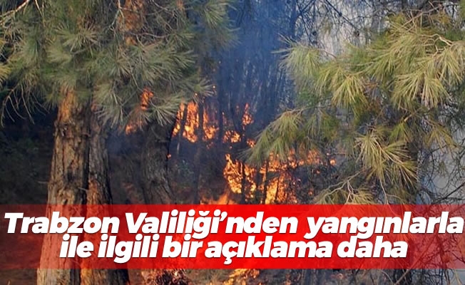 Trabzon Valiliğinden örtü yangınları ile ilgili bir açıklama daha