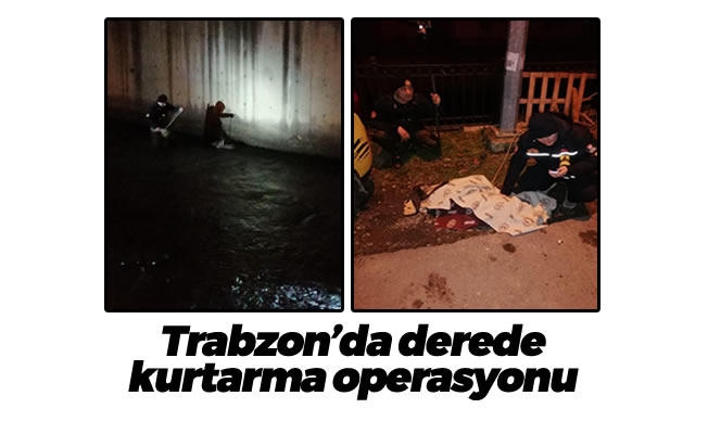 Trabzon'da derede kurtarma operasyonu