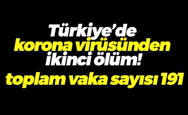 Türkiye'de korona virüsünden ikinci ölüm!