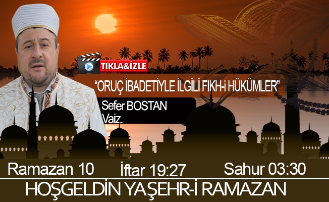 03 Mayıs 2020 Trabzon iftar vakti "Oruç İbadetiyle İlgili Fıkh-i Hükümler"