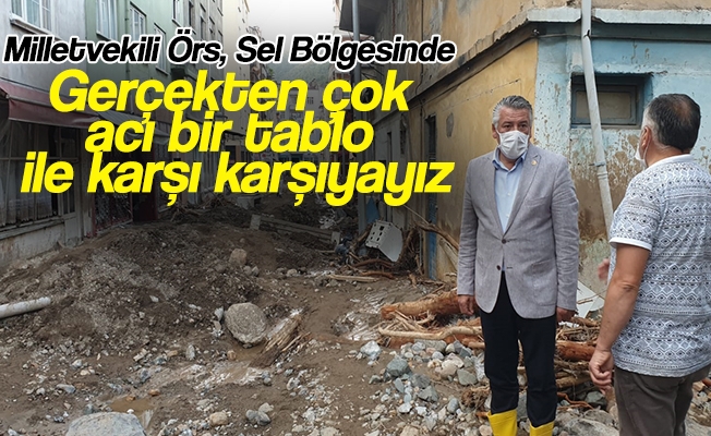 İYİ Parti Trabzon Milletvekili Dr. Hüseyin Örs, sel bölgesinde.