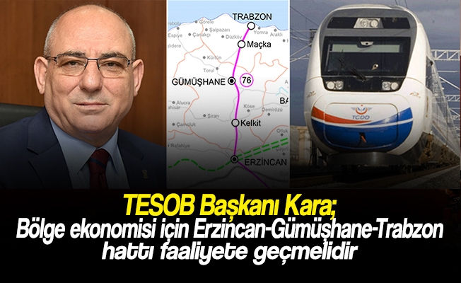 Başkan Kara: Bölge ekonomisi için Erzincan-Gümüşhane-Trabzon hattı faaliyete geçmelidir