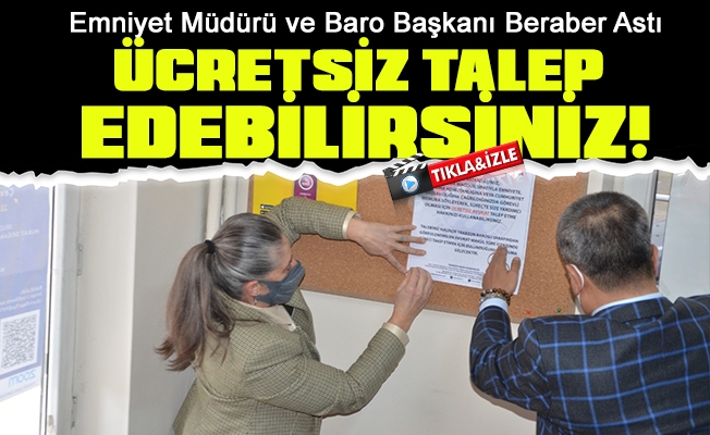 Trabzon Emniyeti ile Trabzon Barosu arasında ücretsiz avukat talep etme çalışması!