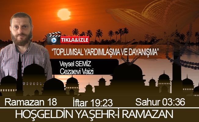 30 Nisan 2021 Trabzon iftar vakti "Toplumsal Yardımlaşma ve Dayanışma”