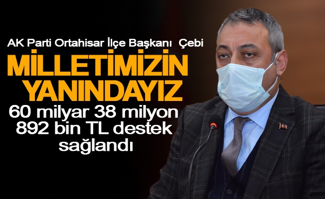 AK Parti Ortahisar İlçe Başkanı Selahaddin Çebi ,Milletimizin yanındayız.