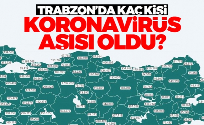 Trabzon'da kaç kişi koronavirüs aşısı oldu?