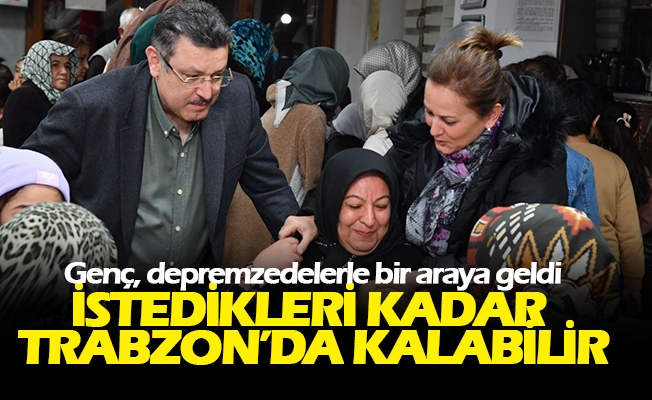 Depremzedelere hitap eden Genç, “Mağdur vatandaşlarımız istedikleri kadar Trabzon’da kalabilir.” dedi.