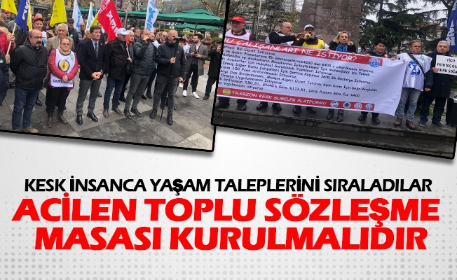 KESK taleplerini Meydan Parkı'nda basın açıklaması yaparak sıraladılar
