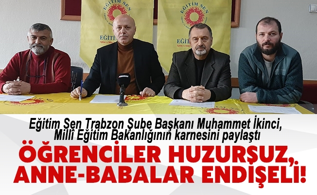 Eğitim Sen Trabzon Şube Başkanı Muhammet İkinci, Millî Eğitim Bakanlığının karnesini paylaştı