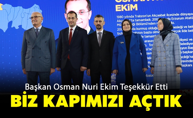 Başkan Osman Nuri Ekim Teşekkür Etti